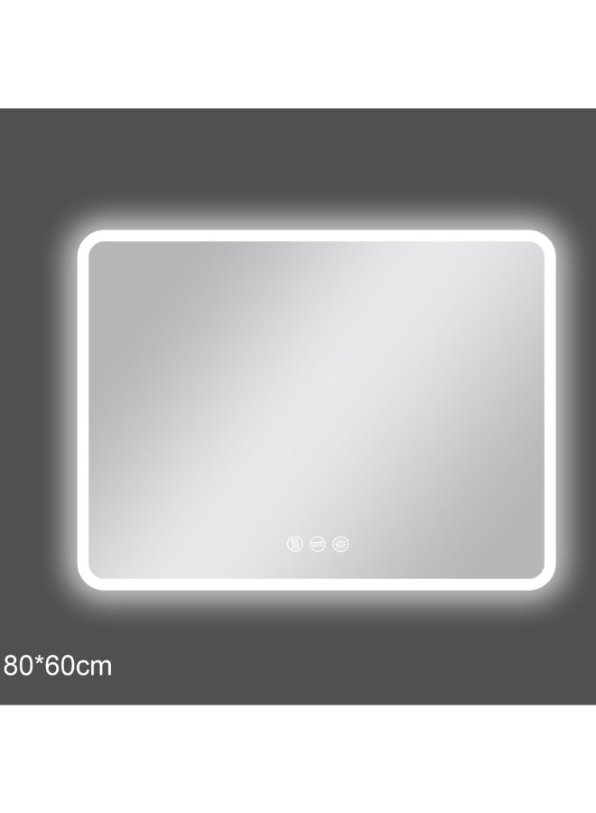 Aqua Drop Rectangular Copper Free Environmental Bathroom LED Mirror Clear 80 x 60 cm DWSFAC6080SRT - Image 1
